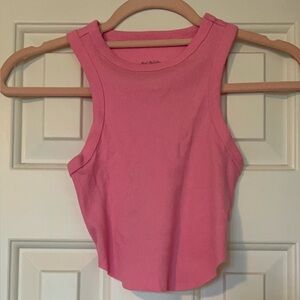 Wild Fable Bright Pink and Green Ribbed Tank Tops